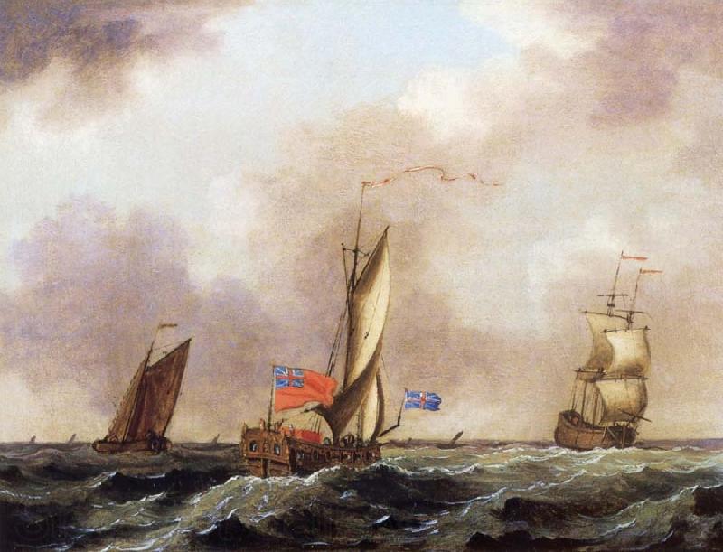 Francis Swaine A royal yacht and a merchantman in choppy seas Spain oil painting art